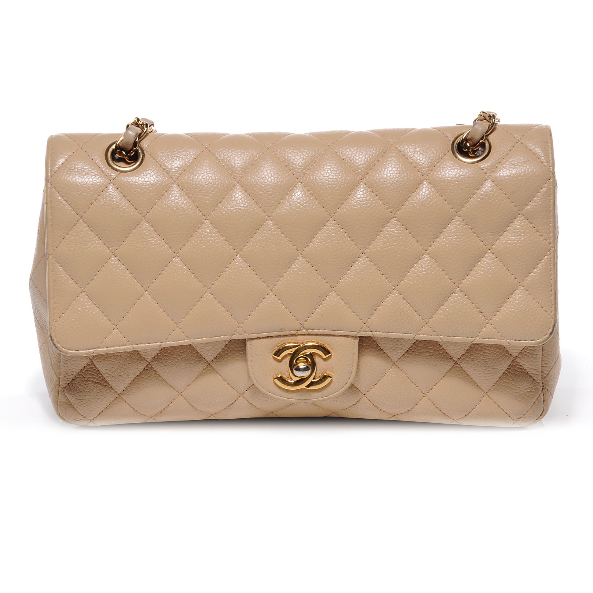 Chanel Caviar Quilted Medium Double Flap Beige 1 of 7