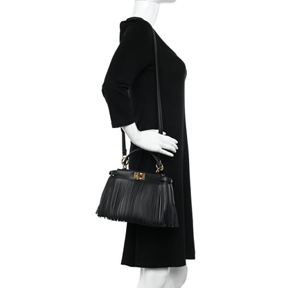 Fendi Nappa Fringe Mini Peekaboo Black 2 of 10
