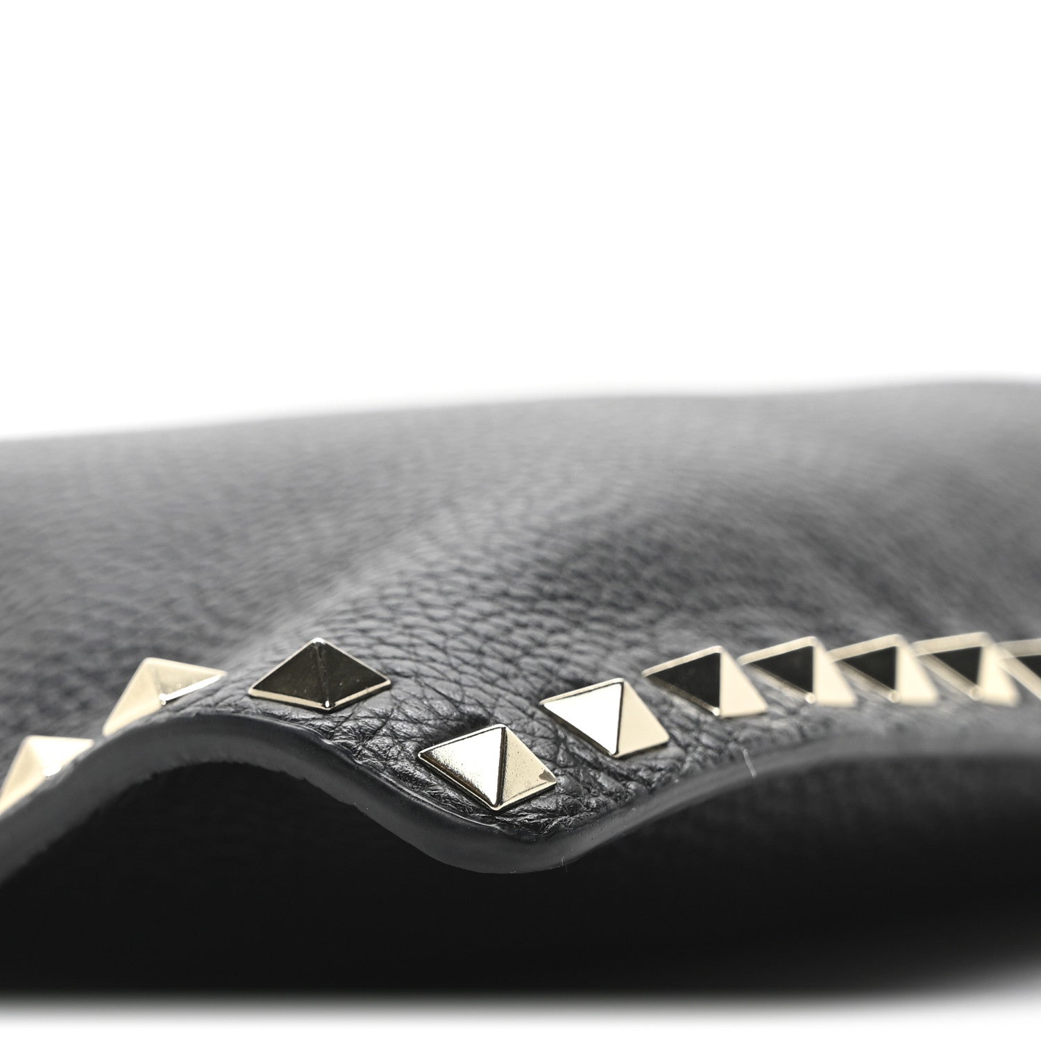 Valentino Garavani Calfskin Rockstud Zip Pouch Black Black 8 of 9