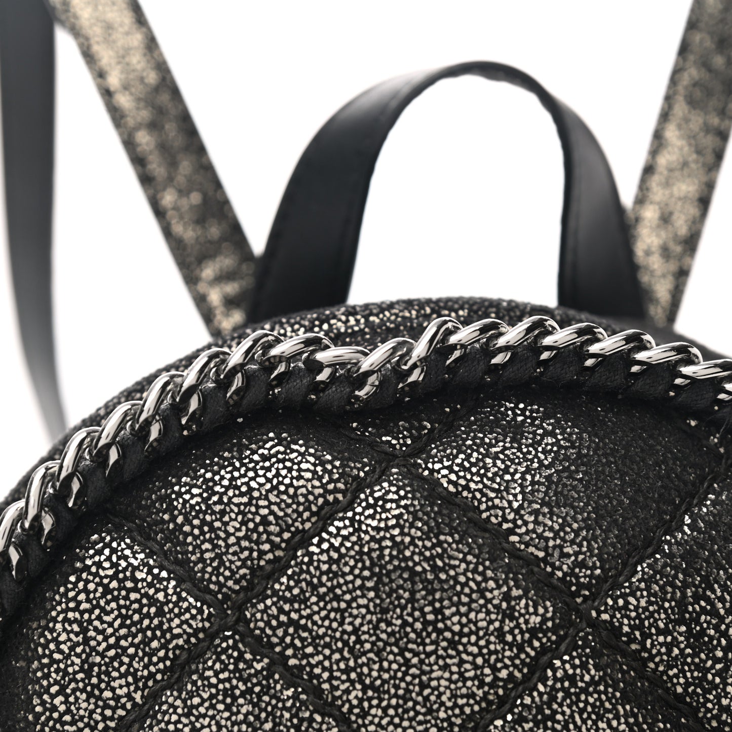 Metallic Shaggy Deer Quilted Mini Falabella Backpack
