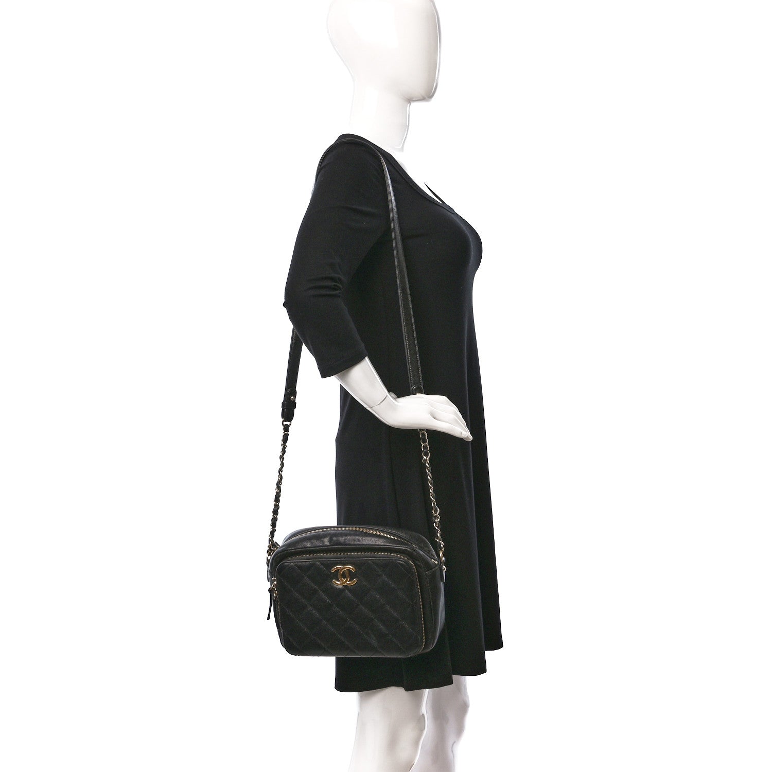 Chanel Caviar Quilted Medium Business Affinity Camera Case Black 2 of 11