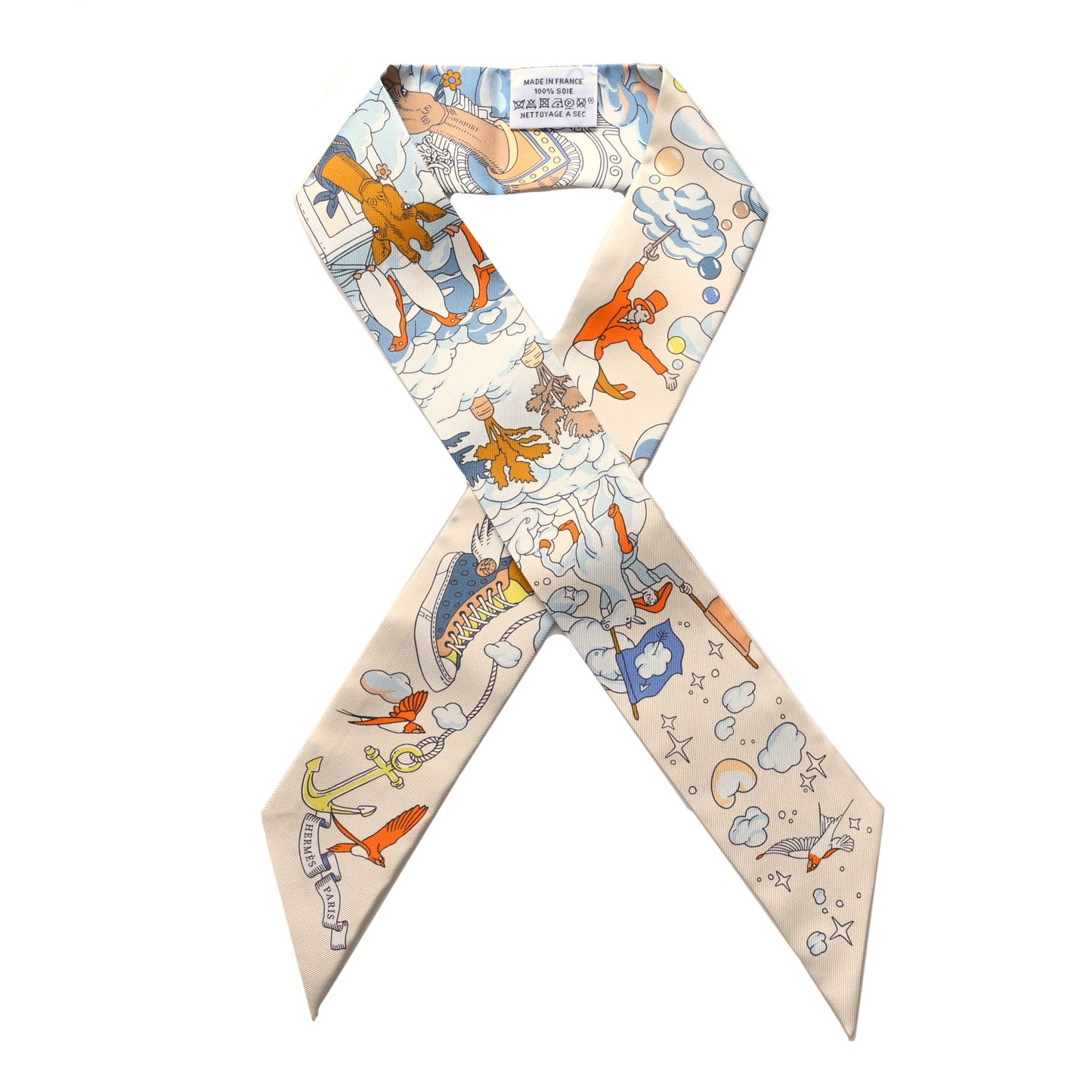 Silk Sur Mon Nuage Twilly Creme Bleu Ciel Orange