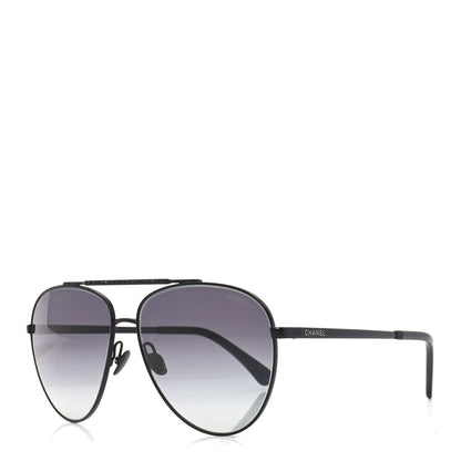 Chanel Metal Aviator Sunglasses 4279-B Black 1 of 7