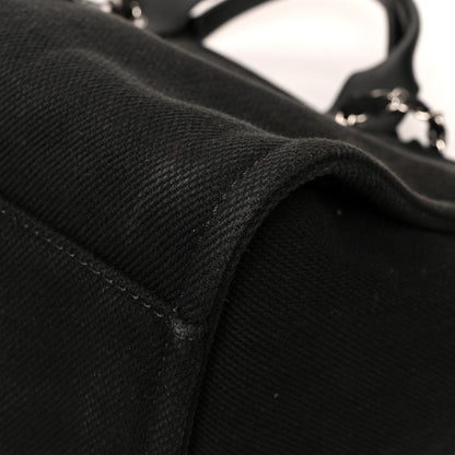 Chanel Canvas Pearl Medium Deauville Tote Black 10 of 13