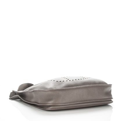 Hermes Taurillon Clemence Amazone Evelyne III TGM Etain Rouge Casaque 4 of 8