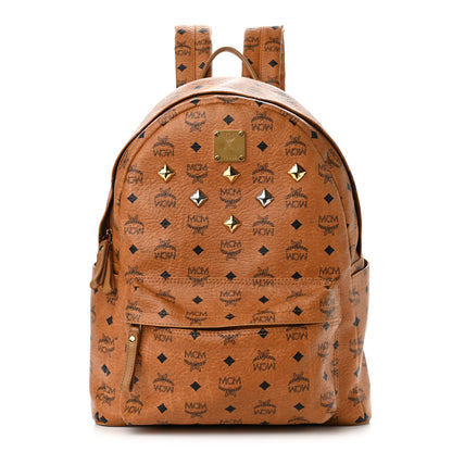 MCM Visetos Medium Sprinkle Stud Stark Backpack Cognac 1 of 14