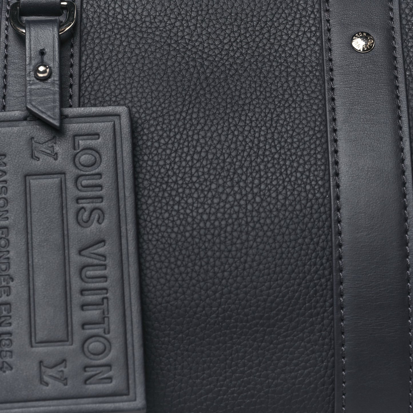 Grained Calfskin Aerogram City Keepall Ink Blue