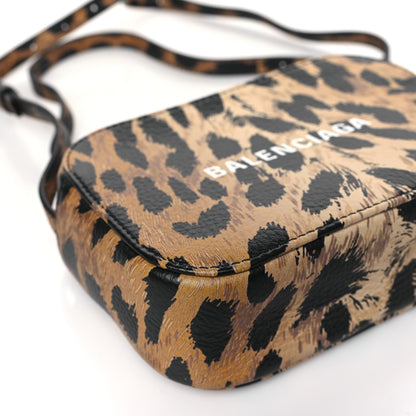 Balenciaga Calfskin Printed Leopard XS Everyday Camera Bag Beige White 7 of 8