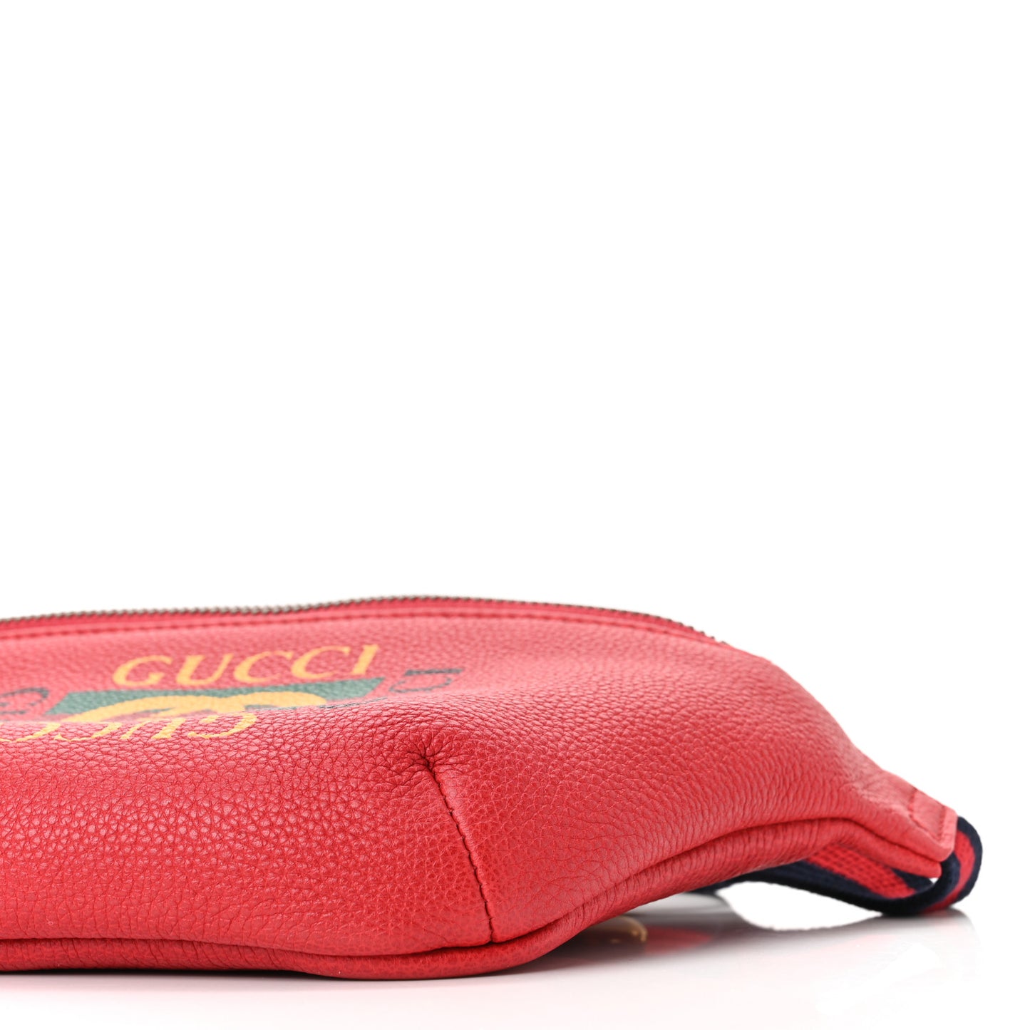 Grained Calfskin Small Logo Belt Bag Hibiscus Red