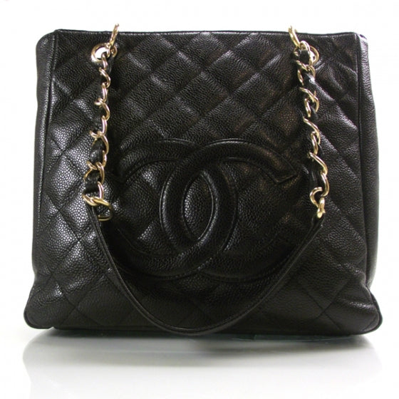 Caviar Petit Shopping Tote PST Black