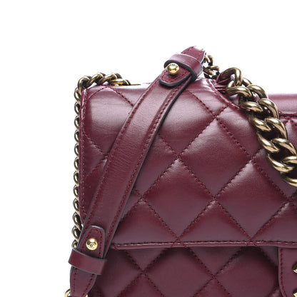Chanel Calfskin Quilted Large Perfect Edge Flap Burgundy 10 of 11