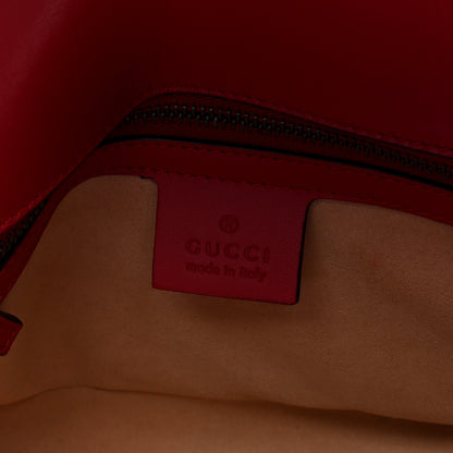 Gucci Calfskin Matelasse Small GG Marmont Shoulder Bag Hibiscus Red 6 of 9