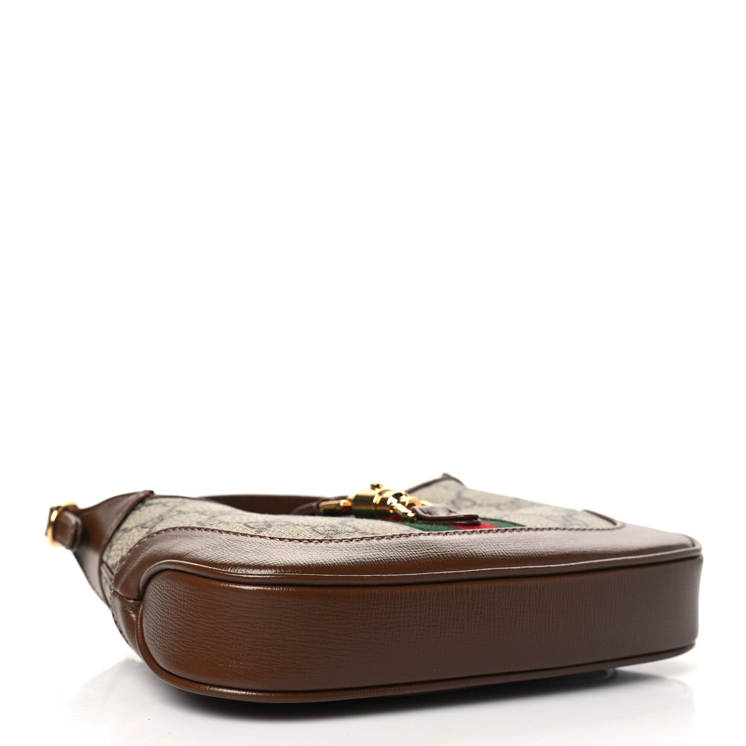 Gucci GG Supreme Monogram Azalea Calfskin Web Mini Jackie 1961 Hobo Beige Ebony Brown Sugar 4 of 10
