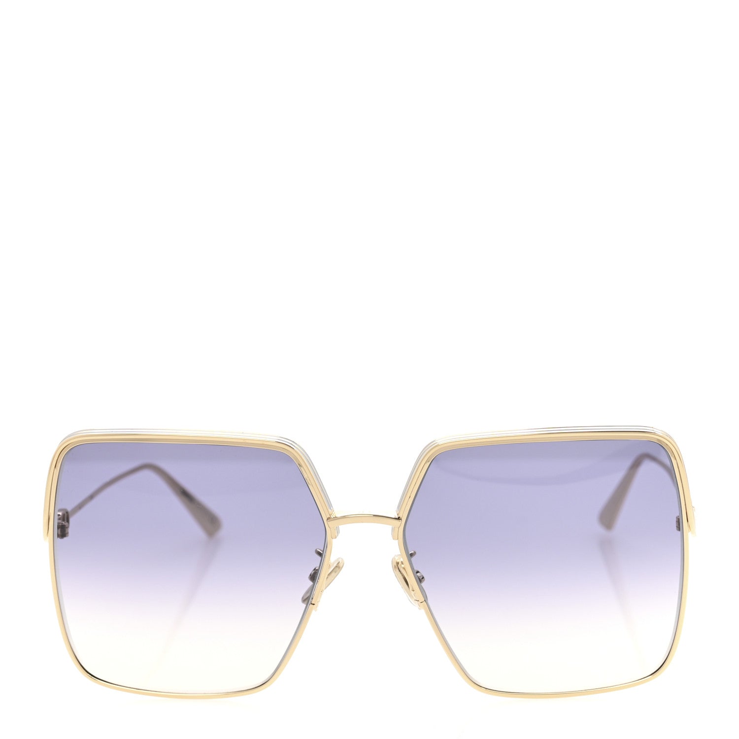 Christian Dior Metal EverDior Square Sunglasses Blue Gold 2 of 9