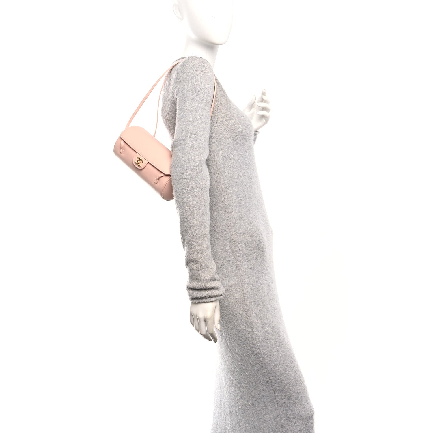 Chanel Shiny Caviar Preppy Coco Small Bowling Bag Rose Light Pink 2 of 11
