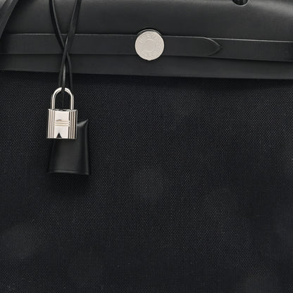 Hermes Military Toile Vache Hunter Herbag Zip PM 31 Black 8 of 11