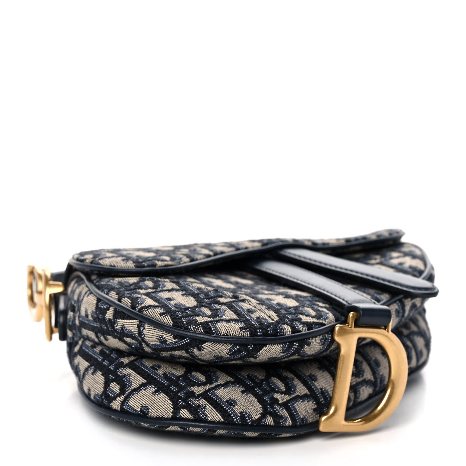 Christian Dior Oblique Mini Saddle Bag Blue 4 of 14