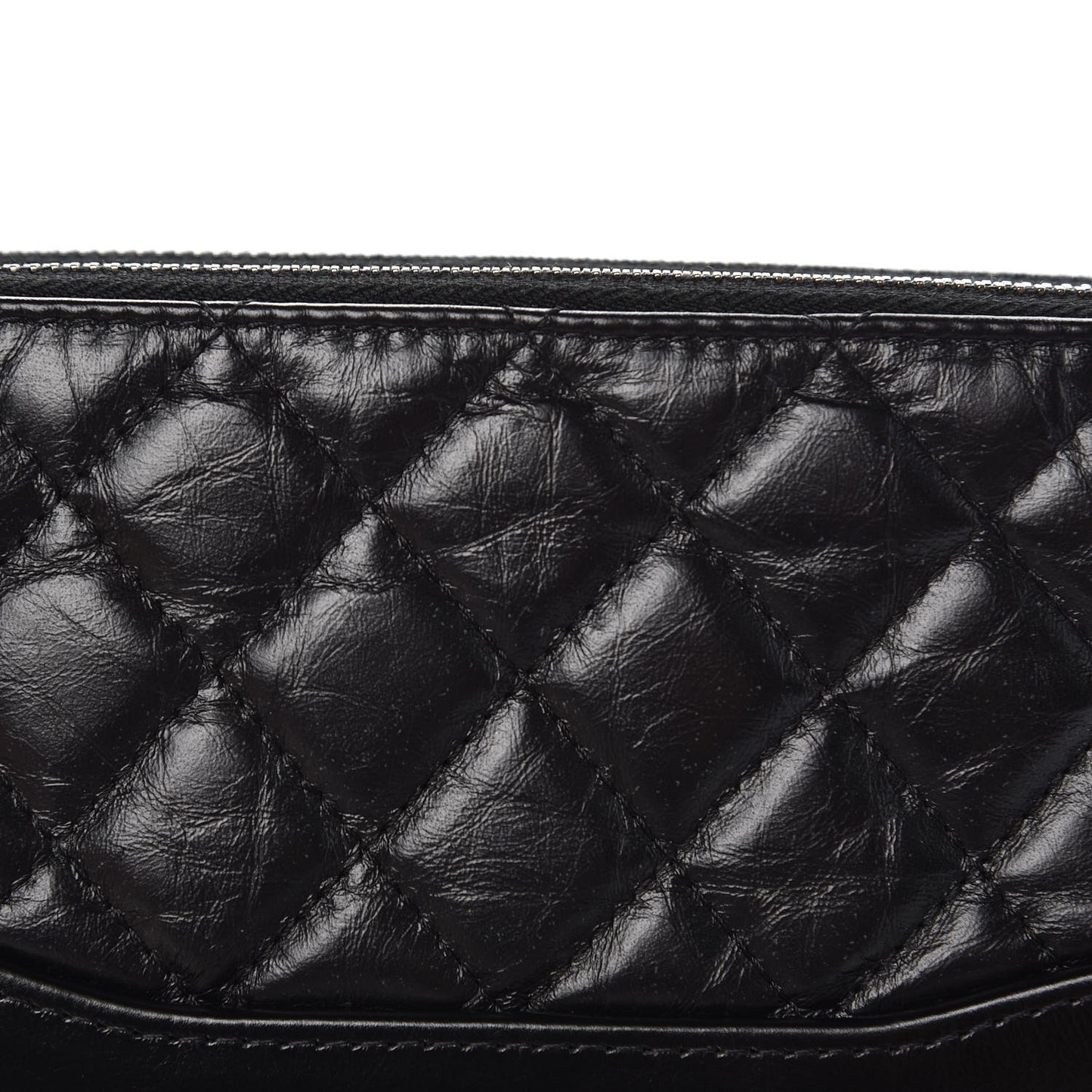 Aged Calfskin Quilted Small Gabrielle Clutch With Chain Black