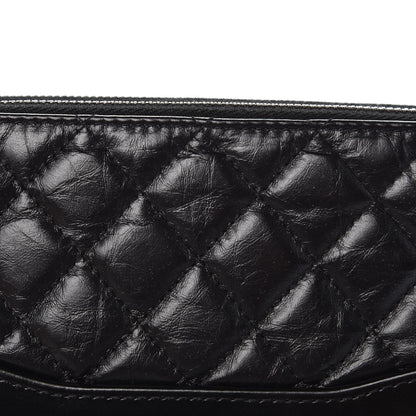 Chanel Aged Calfskin Quilted Small Gabrielle Clutch With Chain Black 11 of 12