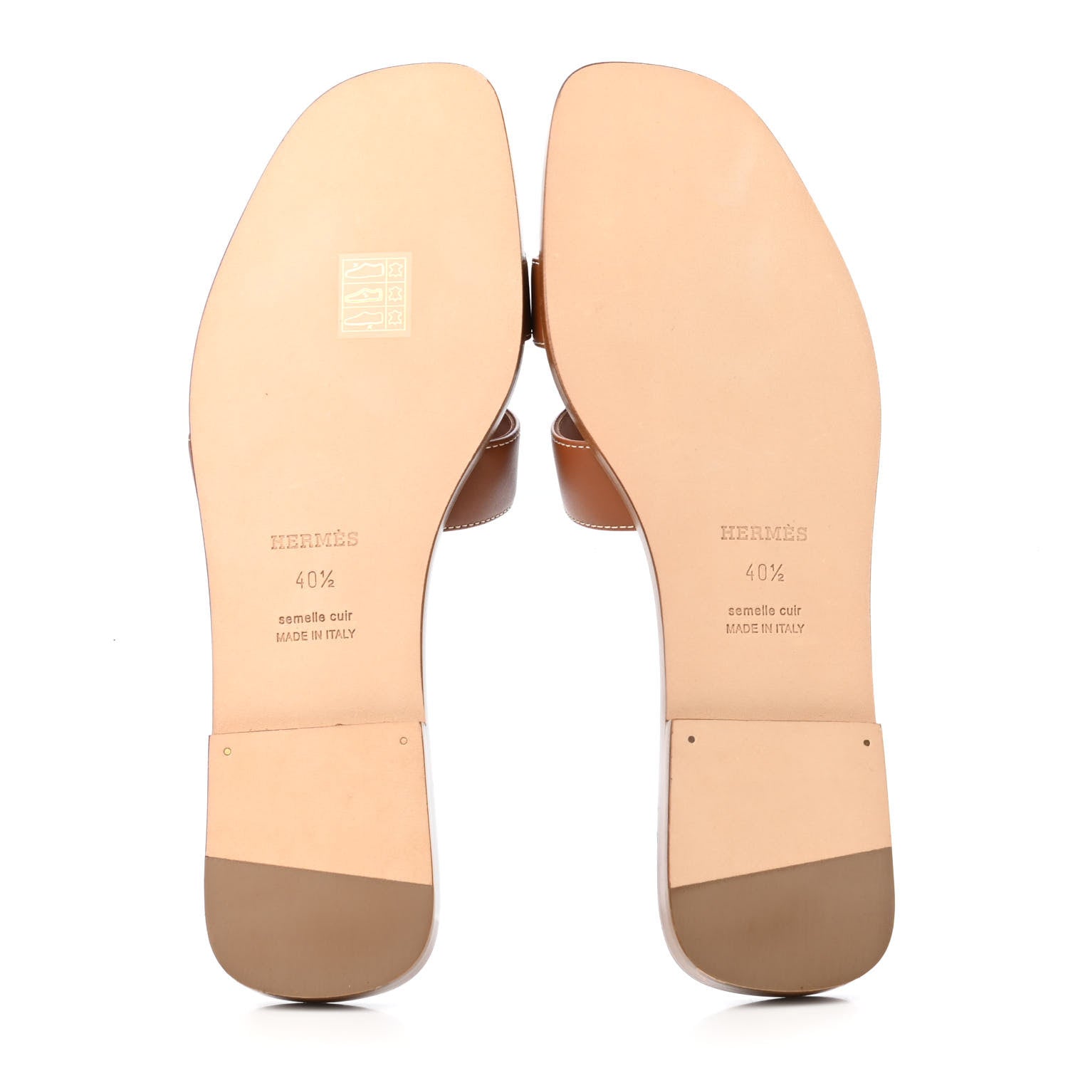 Hermes Box Calfskin Oran Sandals 40.5 Gold 4 of 4