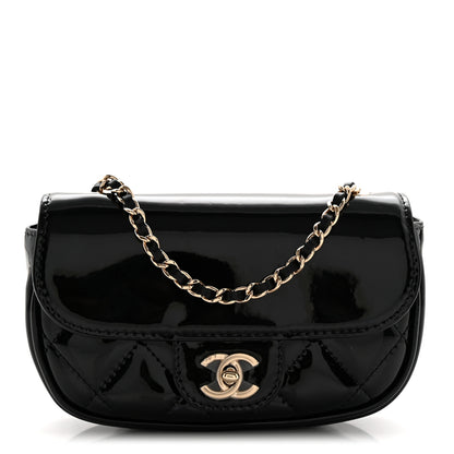 Chanel Patent Calfskin Quilted Mini Clutch Black 1 of 13