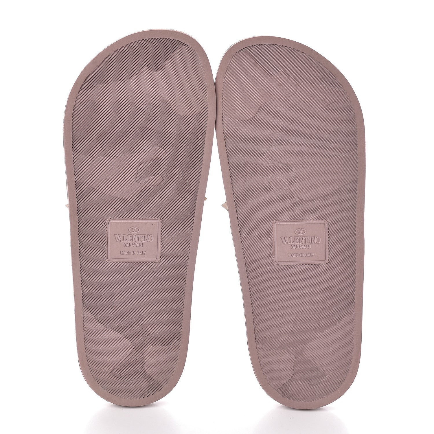 Valentino Garavani Rubber Rockstud Slide Sandals 39 Poudre 6 of 6