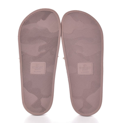 Valentino Garavani Rubber Rockstud Slide Sandals 39 Poudre 6 of 6
