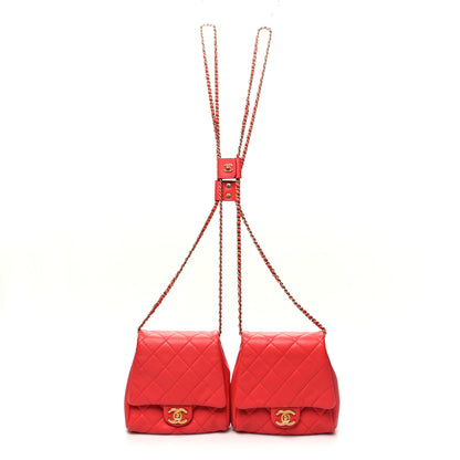 Chanel Lambskin Quilted Side-Packs Red 1 of 17