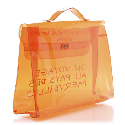 Hermes Vinyl Souvenir De L'Exposition Kelly Orange 3 of 13