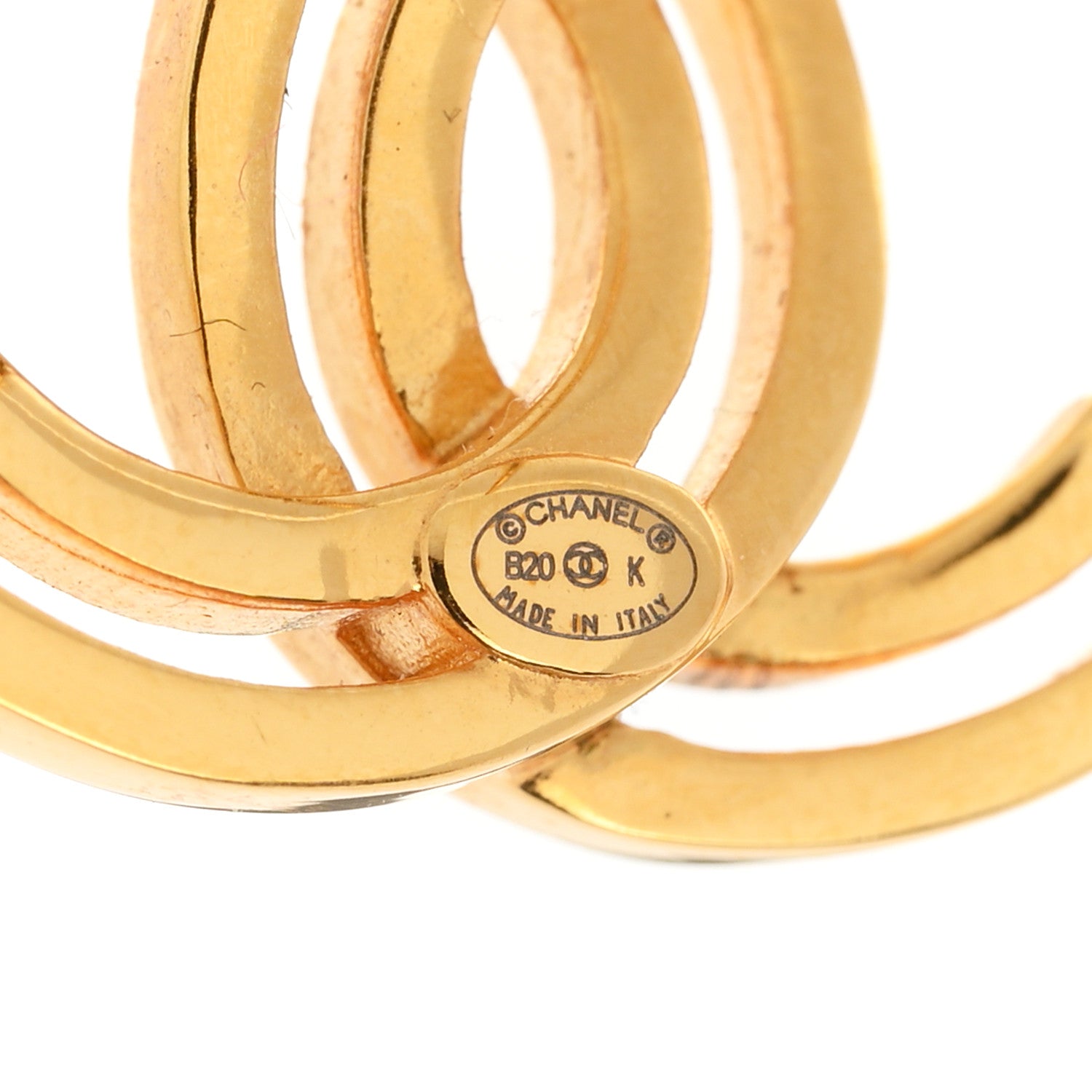 Chanel Metal Obazine CC Earrings Gold 4 of 5