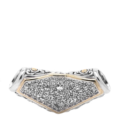 John Hardy Sterling Silver 18K Yellow Gold White Sapphire Slide Enhancer Pendant 1 of 6
