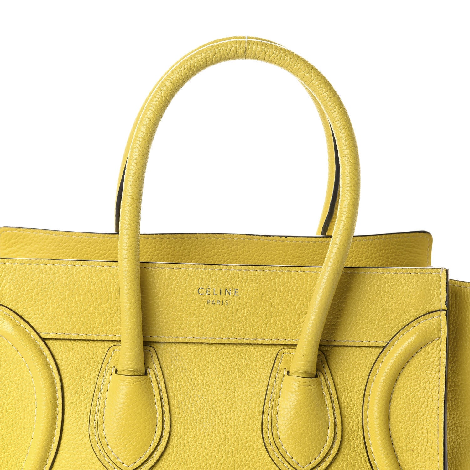 Celine Drummed Calfskin Micro Luggage Citron 14 of 14