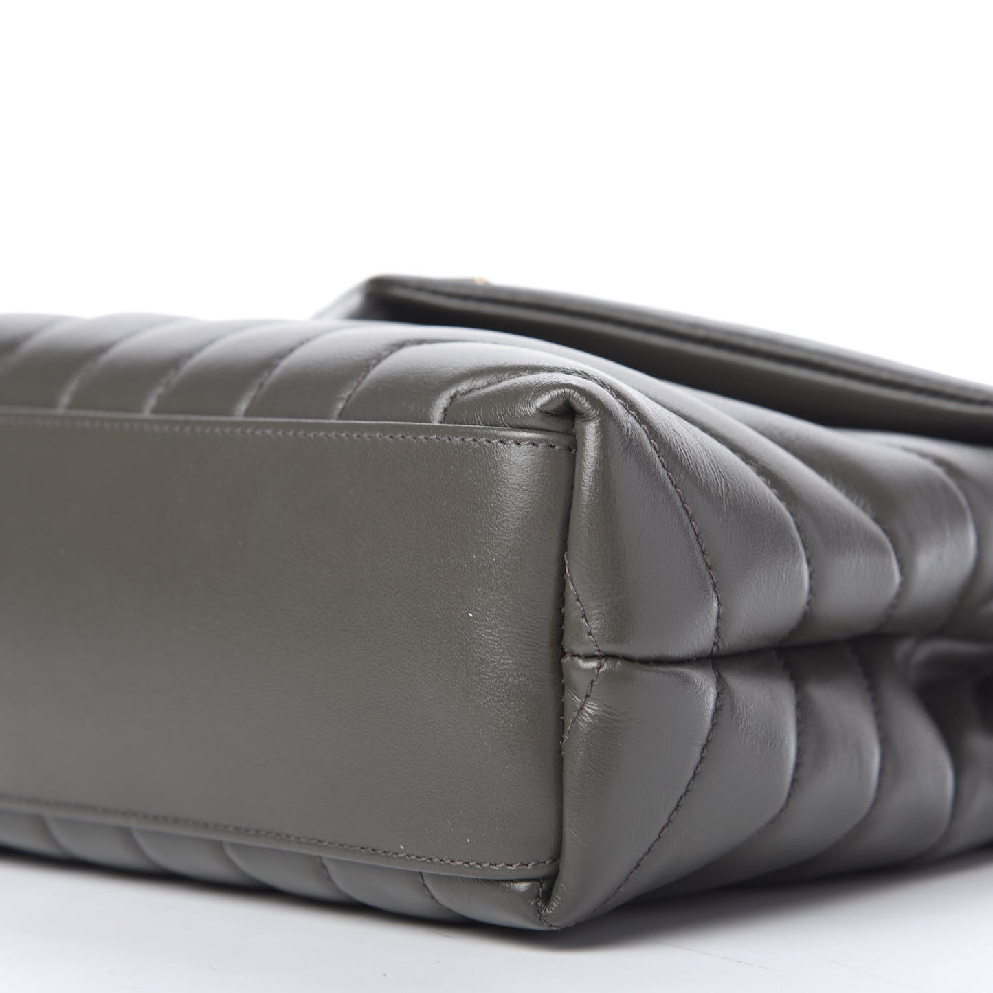 Calfskin Y Quilted Monogram Small Loulou Chain Satchel Pebble