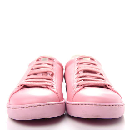 Gucci Calfskin Interlocking G Perforated Womens Ace Sneakers 36 Wild Rose Lapis 3 of 11