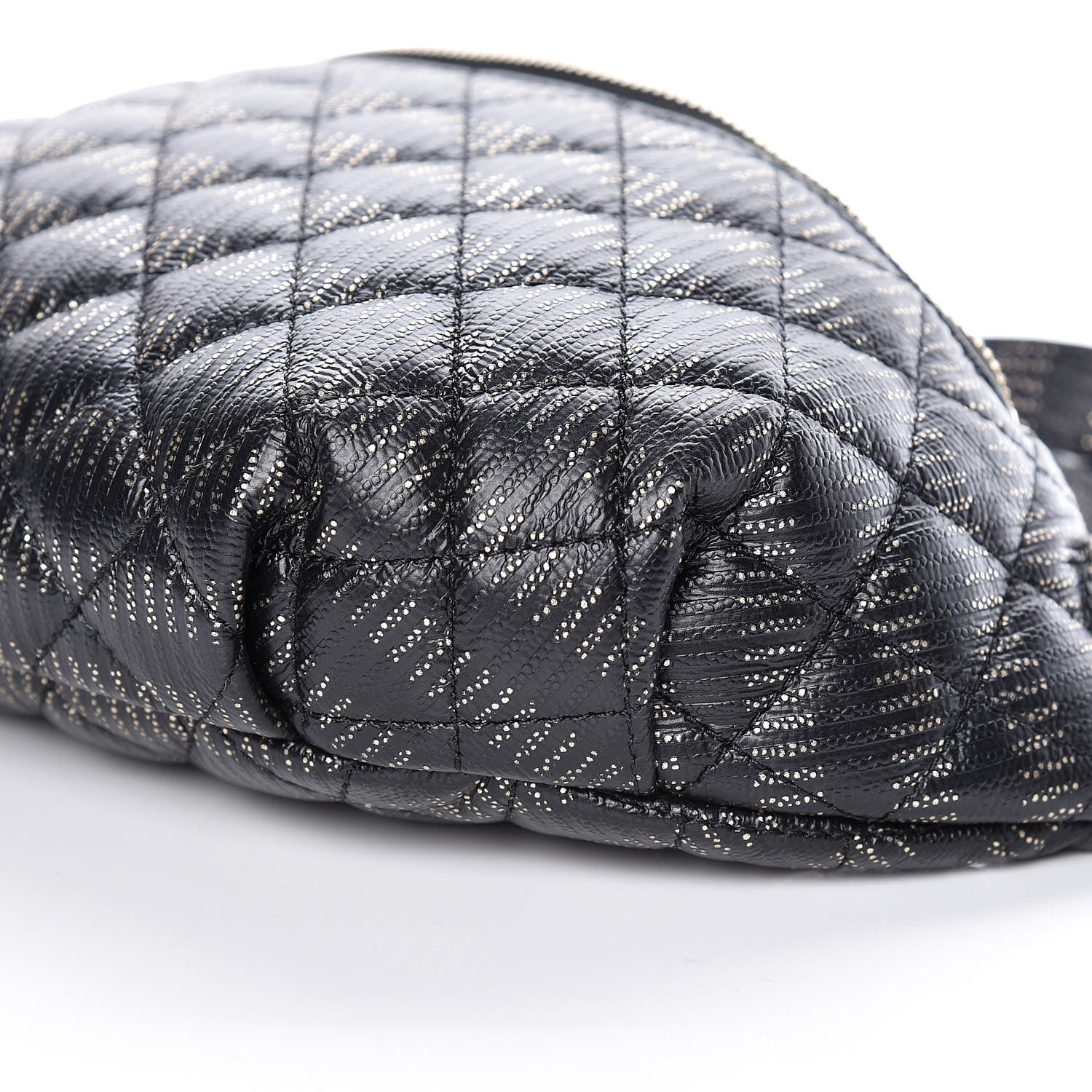 Chanel Calfskin Quilted Waist Bag Black Gold 6 of 10