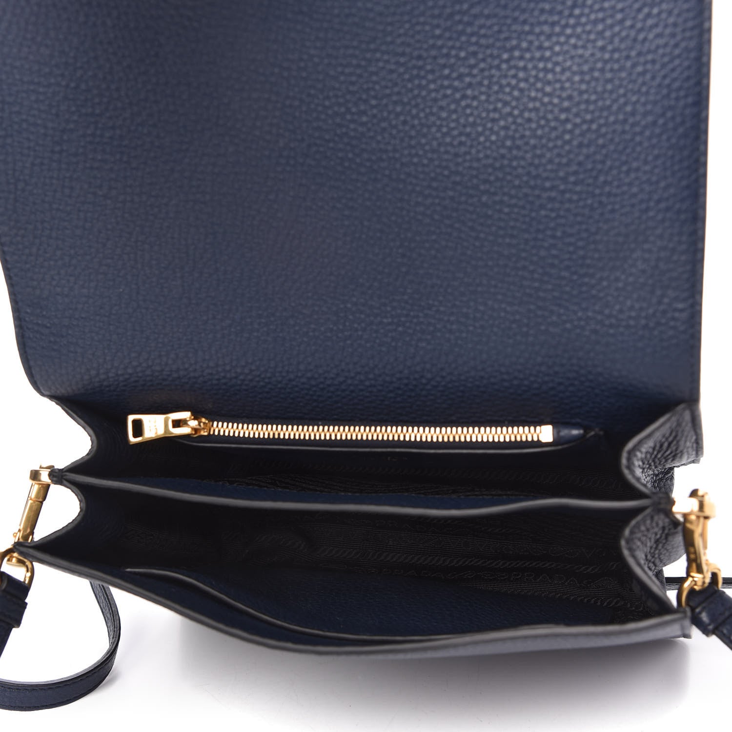 Prada Vitello Daino Flap Crossbody Baltico 5 of 9