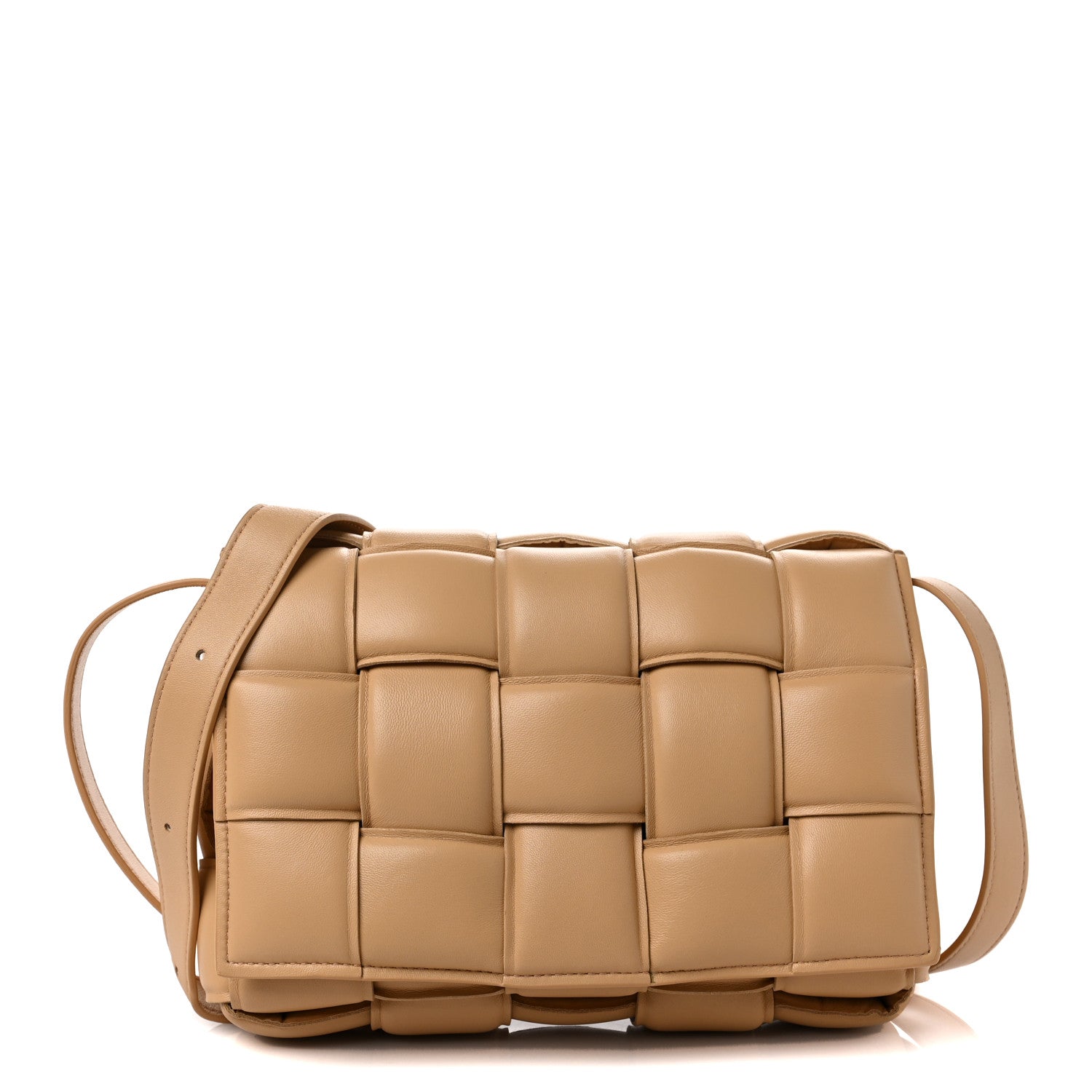 Bottega Veneta Nappa Maxi Intreccio Padded Cassette Crossbody Bag Almond 1 of 7