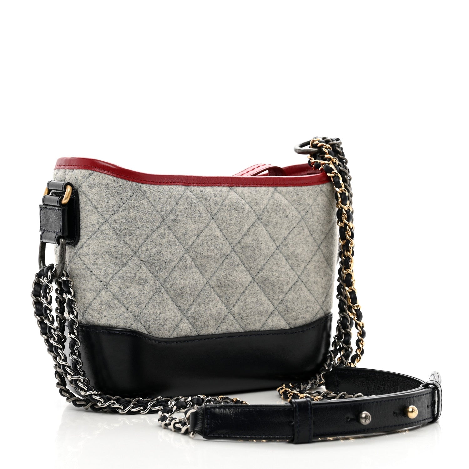 Chanel Wool Calfskin Quilted Small Gabrielle Hobo Navy 3 of 10