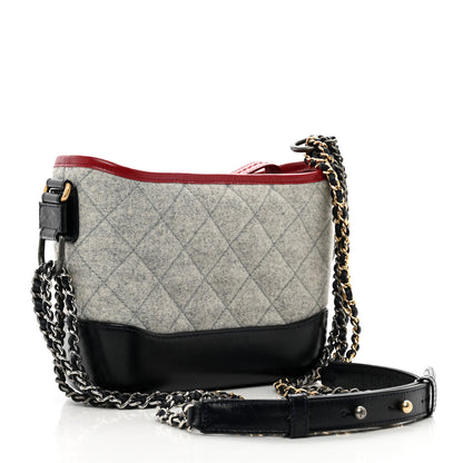 Chanel Wool Calfskin Quilted Small Gabrielle Hobo Navy 3 of 10