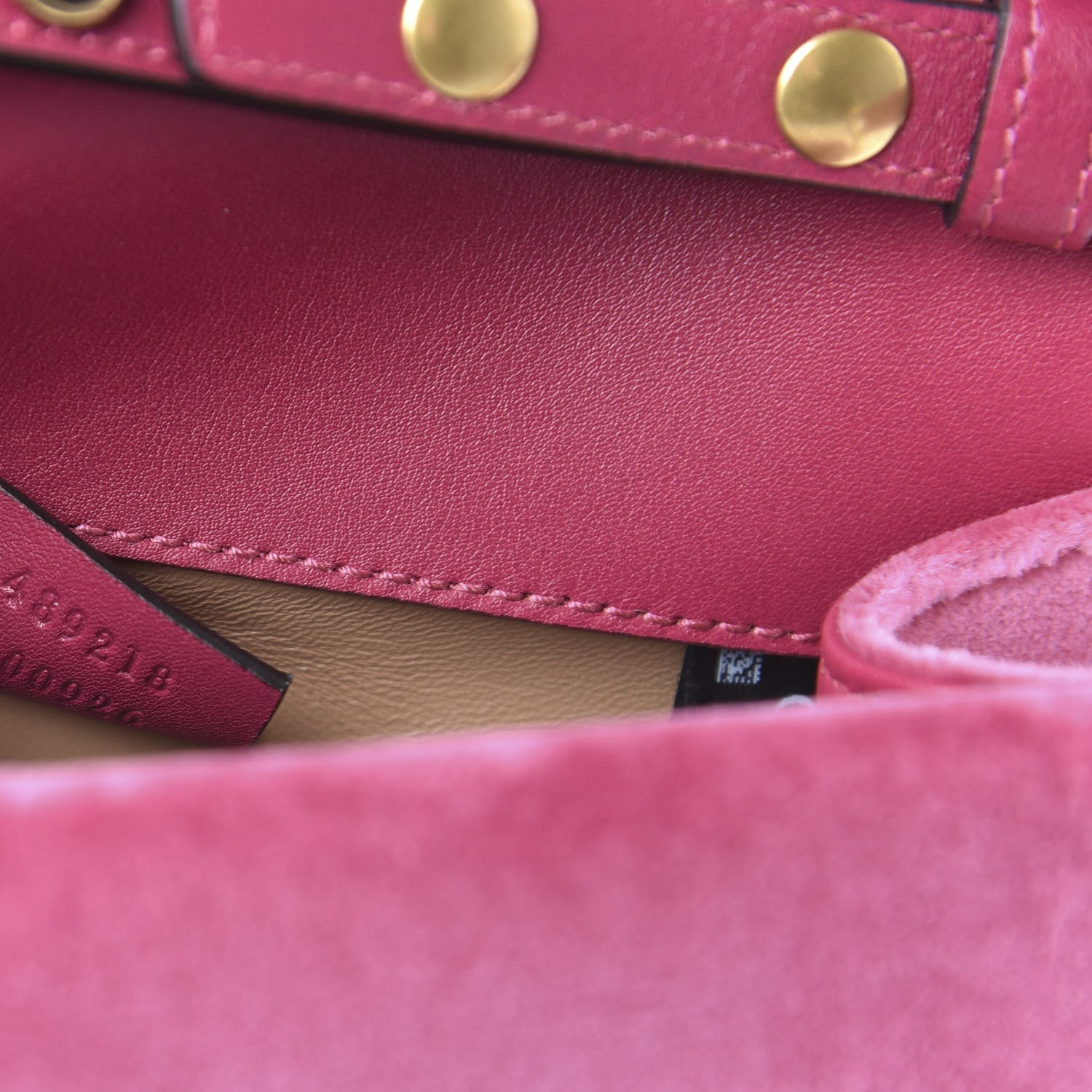 Gucci Velvet Crystal Mini Bee Broadway Shoulder Bag Light Raspberry Rose 9 of 10