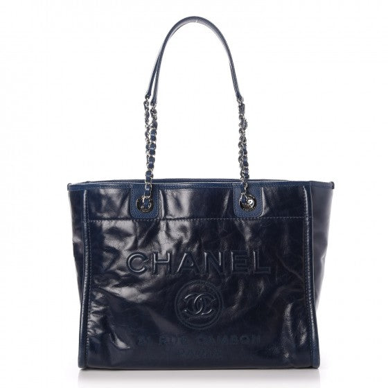Calfskin Small Deauville Tote Blue