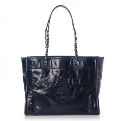 Chanel Calfskin Small Deauville Tote Blue 1 of 9