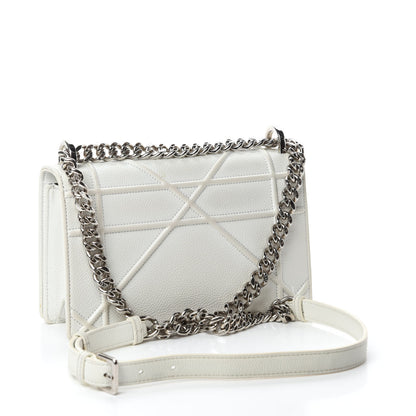 Christian Dior Grained Calfskin Small Diorama Flap Bag White 3 of 20
