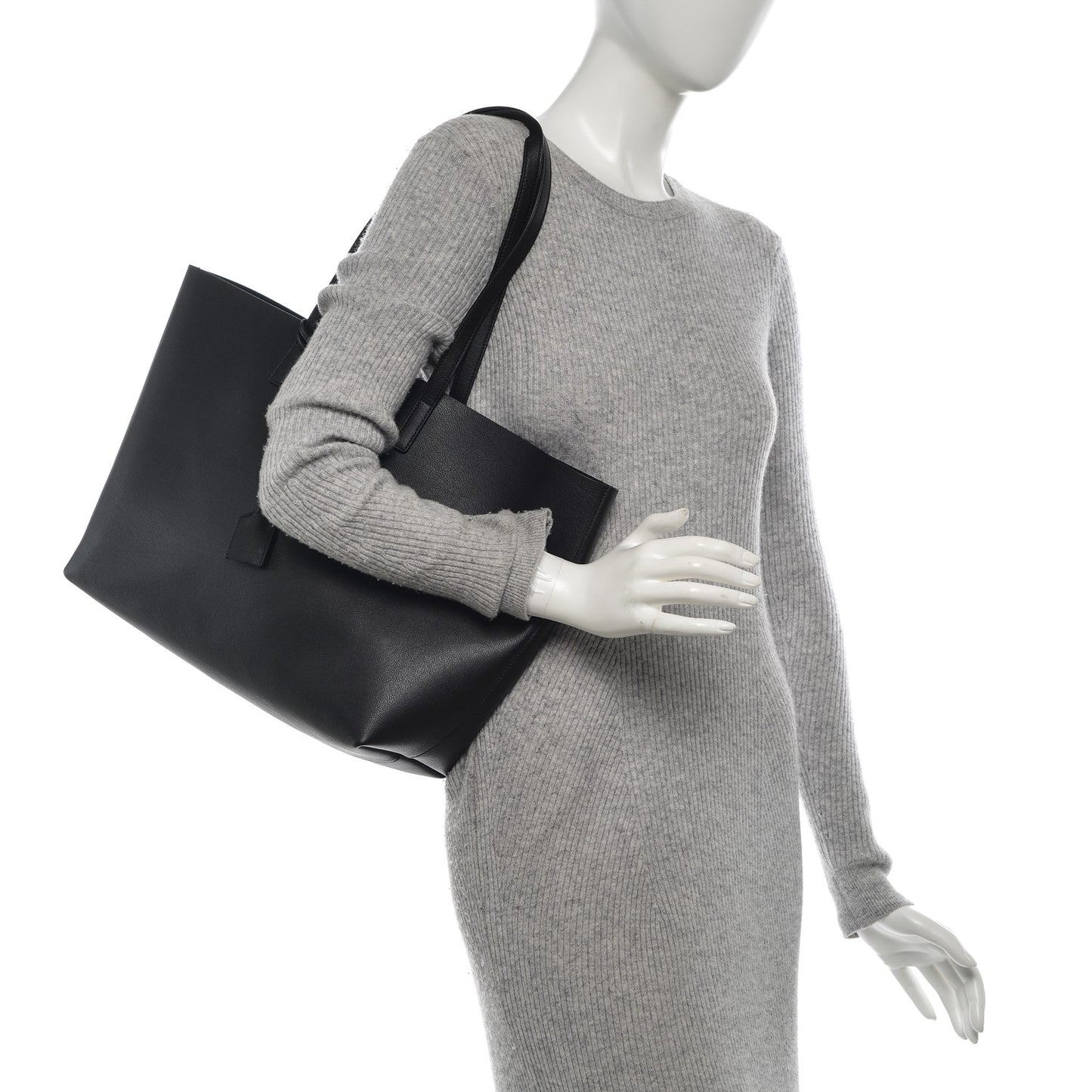 Calfskin Large Shopping Tote Black