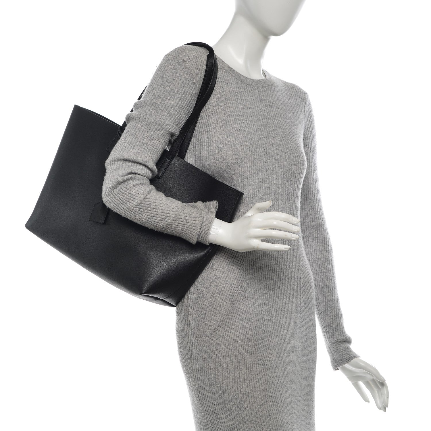 Saint Laurent Calfskin Large Shopping Tote Black 2 of 8