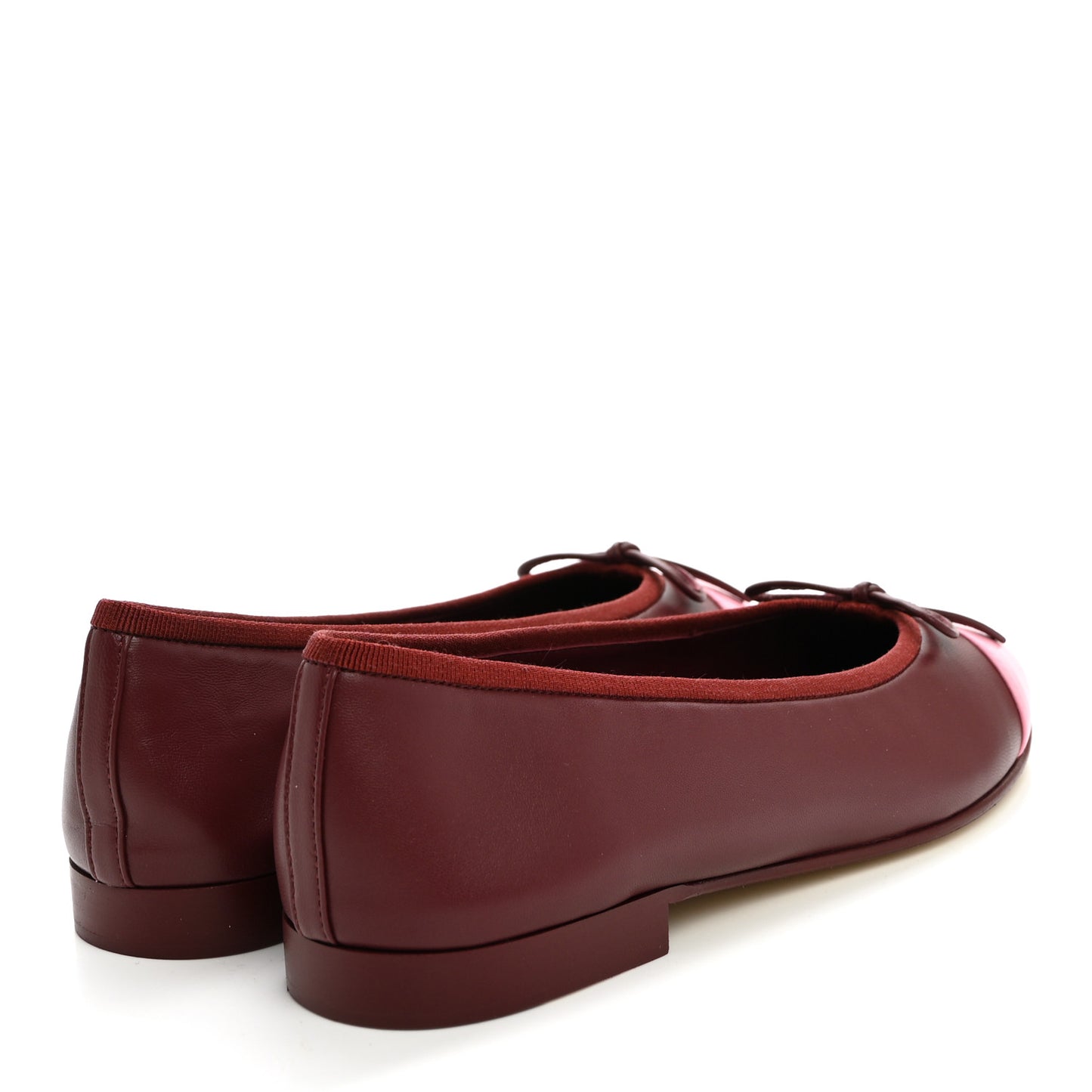 Lambskin Cap Toe CC Ballerina Flats 37.5 Burgundy Pink