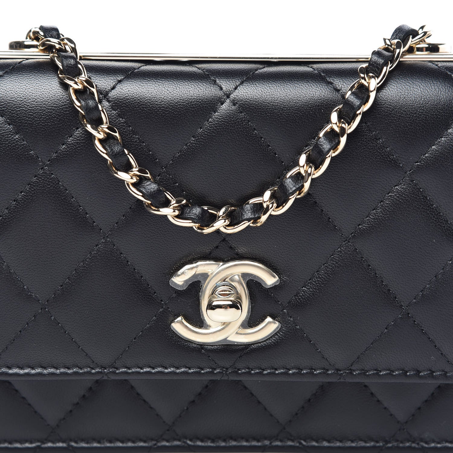 Chanel Lambskin Quilted Mini Trendy CC Wallet On Chain WOC Black 10 of 11