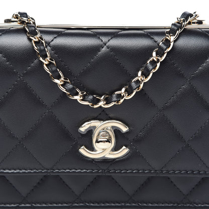 Chanel Lambskin Quilted Mini Trendy CC Wallet On Chain WOC Black 10 of 11