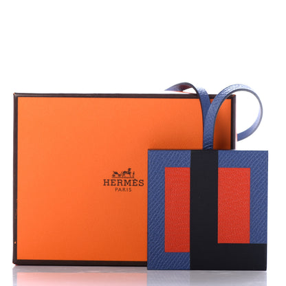 Hermes Epsom Sombrero Chevre Mysore Lettre Au Carre L Charm Bleu Brighton Capucine Bleu Obscur 5 of 5