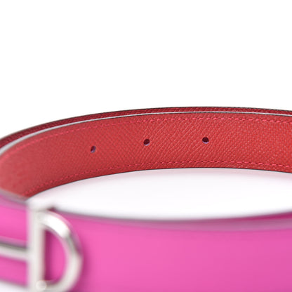 Hermes Swift Epsom 24mm Gamma Belt 85 Magnolia Rouge Casaque 4 of 7
